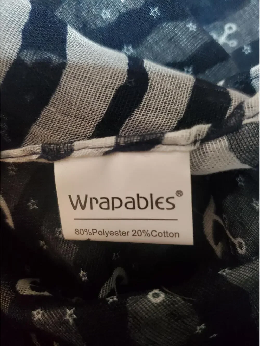 Wrapables Navy Blue and White Anchor Pattern Lightweight Scarf
